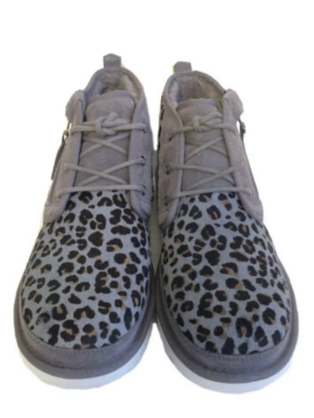 UGG MEN NEUMEL ZIP LEOPARD DARK GREY GRAY CHUKKA SHOE SZ 9 EU 42